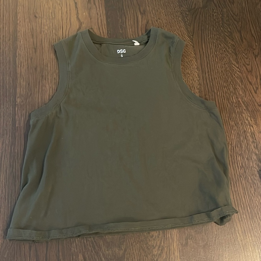 Green Cropped Tank Top